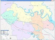 New Kent County Wall Map Color Cast Style